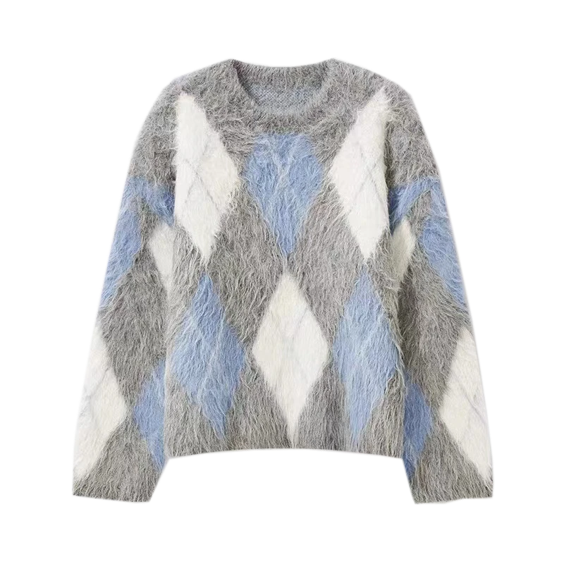 Ženski dizajnerski pulover od mješavine moher pređe Tie Dye